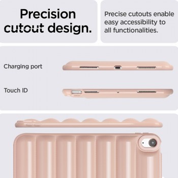 Rausvas dėklas su pagalvėlėm - Shockproof (Apple Ipad Air 11 (2024-2025-2026)/Ipad Air 10.9 (2020-2022)